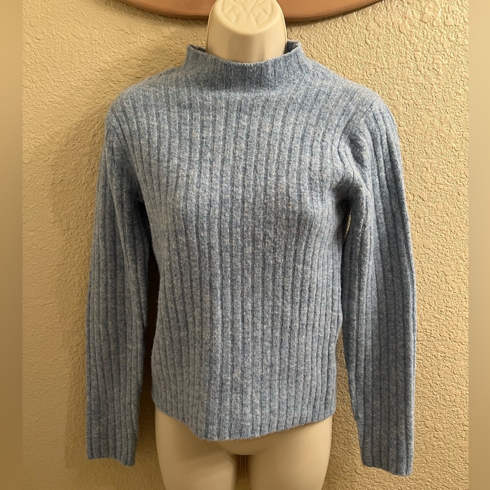 Uniqlo blue Cowl Neck Sweater Ribbed Knit